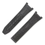 【3年保証】 オメガ コンステレーション用 クロコ×ラバーバンド 未使用 純正 替え ベルト ストラップ 23mm ブラック 黒 メンズ 腕時計