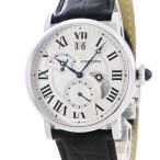 【3年保証】 カルティエ ロトンド ドゥ カルティエ GMT W1556368 シルバー ビッグデイト 2タイムゾーン  自動巻き メンズ 腕時計