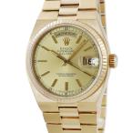 【3年保証】 ロレックス オイスタークォーツ デイデイト 19018 95番台 K18YG無垢 シャンパン トリチウム 希少 クオーツ メンズ 腕時計