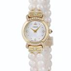 【3年保証】 クレドール リネアルクス GTAW944 K18YG無垢 純正ダイヤ アコヤ真珠 シェル ドレスウォッチ クオーツ レディース 腕時計