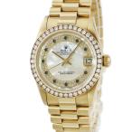 【3年保証】 ロレックス デイトジャスト31 ミリヤード 68288NMS W番 K18YG 純正ダイヤ シェル 自動巻き レディース 腕時計