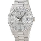 【3年保証】 ロレックス デイデイト 36 118346A Z番 Pt950無垢 純正ダイヤ アイスブルー 彫コン 自動巻き メンズ 腕時計