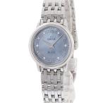 【3年保証】 オメガ デ ヴィル プレステージ 424.10.27.60.57.001 純正ダイヤ シェル ブルー クオーツ レディース 腕時計