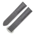 オメガ 未使用 純正 クロコ 純正SS製バックル付き ベルト ストラップ 20ｍｍ グレー メンズ 腕時計