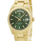 【3年保証】 ロレックス デイデイト 36 118238A メーカーOH済 P番 K18YG無垢 グリーン バー 夜光 フルーテッド 自動巻き メンズ 腕時計