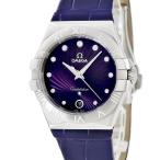 【3年保証】 オメガ コンステレーション 123.13.35.60.60.001 新品同様 パープル 純正ダイヤ クオーツ レディース 腕時計