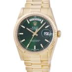 【3年保証】 ロレックス デイデイト 36 118238 メーカーOH済 ランダム番 K18YG無垢 グリーン バー 夜光 自動巻き メンズ 腕時計