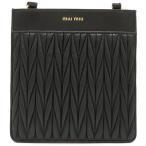 ミュウミュウ ショルダーバッグ マテラッセ ポシェット レザー ブラック サコッシュ ポーチ 斜め掛け 黒  中古