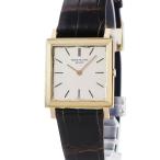 【3年保証】 パテックフィリップ ゴンドーロ 3490J OH済 K18YG無垢 シルバー スクエア バー 手巻き メンズ 腕時計