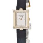 【3年保証】 パテックフィリップ グリーク 4632 K18YG無垢 純正ダイヤ シルバー スクエア 手巻き レディース 腕時計