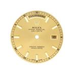 ロレックス デイデイト 純正ダイアル (118238/18038/18238)用 K18YG 三針/曜日/日付ディスク付き 文字盤 バー シャンパン メンズ 腕時計