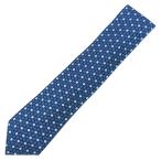 エルメス ネクタイ クラバット 9cm シルク ネイビー ネイビー×ブルー 紺 青 総柄 幾何学柄
