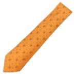 エルメス ネクタイ 総柄 9cm シルク オレンジ オレンジ うさぎ ゴルフボール