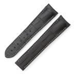 オメガ バックル用 未使用 純正 クロコバンド ベルト ストラップ 21mm 黒 ブラック メンズ 腕時計