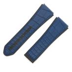 ゼニス 未使用 純正 替え クロコ×ラバー ベルト バンド ストラップ 26ｍｍ バネ棒付 ブルー 青 メンズ 腕時計