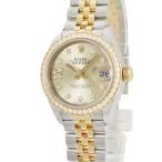 【3年保証】 ロレックス レディ デイトジャスト 28 279383RBR メーカOH済 ランダム番 K18YG×SS 純正ダイヤ 自動巻き レディース 腕時計