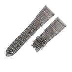 パテックフィリップ 純正 未使用 クロコ ベルト ストラップ シャイニー 艶有り 21ｍｍ グレー 灰色 メンズ 腕時計