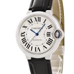 【3年保証】 カルティエ バロンブルー 36mm W69017Z4 シルバー ギヨシェ 青針 ブルースティール ローマン 自動巻き メンズ 腕時計