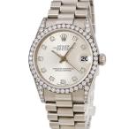 【3年保証】 ロレックス デイトジャスト 31 68159G E番 K18WG無垢 純正ダイヤ 3連 プレジデントブレス 自動巻き レディース 腕時計