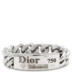 クリスチャン・ディオール リング 指輪 ゴルメット ドゥ K18WG シルバー #59 Dior プレート チェーン 18号