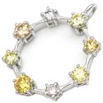  подвеска с цепью K18WG серебряный желтый Brown розовый 8P 8 камень 8 шарик цвет камень Au750 18K 18 золотой мульти- цветной камень очарование 