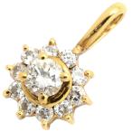  подвеска с цепью K18YG Gold Au750 18K 18 золотой diamond подвеска с цепью цветочный узор 