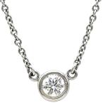 ティファニー ネックレス バイザヤード シングルダイヤモンド ペンダント Pt950 シルバー Pt T&Co. 1石 エルサペレッティ