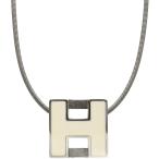 エルメス ネックレス カージュドアッシュ Hキューブ メタル ホワイト 白