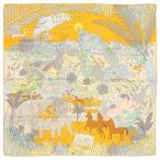 エルメス スカーフ カレ カレ90 シルク マルチカラー ブトンドール×マルチカラー 【LE CARNAVAL DES ANIMAUX/動物の謝肉祭】 ソルド品