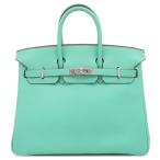 エルメス ハンドバッグ バーキン25 ヴォースイフト ブルー 青緑