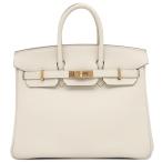 エルメス ハンドバッグ バーキン25 トゴ ホワイト オフホワイト RG PG