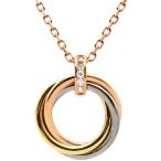 カルティエ ネックレス トリニティ ペンダント マルチカラー 3カラー 18金 750 3連 5Pダイヤモンド