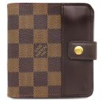 ショッピングダミエ ルイヴィトン 二つ折り財布 コンパクトジップ ダミエキャンバス N61668 茶