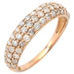 リング 指輪 ドーム型ダイヤリング ゴールド ピンクゴールド K18 Au750 PG 1.00ct パヴェ ダイヤモンド ドームリング 15号