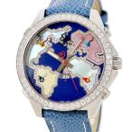 【3年保証】 ジェイコブ 5タイムゾーン ワールドマップ JC-124D 純正ダイヤ パヴェ シェル ブルー GMT デイト クオーツ メンズ 腕時計
