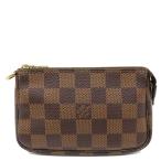 ショッピングダミエ ルイヴィトン アクセサリーポーチ ミニ ポシェット アクセソワール ダミエキャンバス N58009 ポーチ 茶