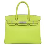 エルメス ハンドバッグ キャンディ バーキン30 ヴォーエプソン グリーン 黄緑 緑