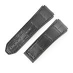 ゼニス 純正 デファイ 18.9000用 替え 部品 交換 予備 パーツ クロコ×ラバー ベルト バンド ストラップ 27ｍｍ ブラック 黒 メンズ 腕時計