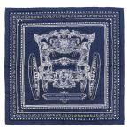 エルメス スカーフ カレ55 カレ55 CARRE シルク ネイビー 紺 黒 白 【Grand Carrosse pour vn Ambassadeur/大使の偉大な運送】