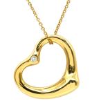 ティファニー ネックレス オープンハート オープンハート 2Pダイヤモンド ゴールド イエローゴールド T＆Co. 18K 750 YG エルサペレッティ