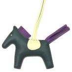 エルメス バッグチャーム ロデオ ロデオPM アニョーミロ グリーン 緑 紫 黄色 W刻印(2024年製)