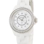 【3年保証】 シャネル J12 33mm H6418 純正ダイヤ ホワイトセラミック 白 クオーツ レディース 腕時計