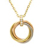 カルティエ ネックレス トリニティ ゴールド ホワイトゴールド×イエローゴールド×ピンクゴールド 5P ダイヤ 750 18K 18金 3重 3連 3カラー