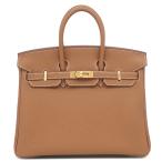 エルメス ハンドバッグ バーキン バーキン25 トゴ ブラウン ゴールド 新品 未使用 茶 2025年製 K