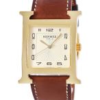 【3年保証】 エルメス Hウォッチ TGM HH1.801 H型 スクエア シャンパン アラビア クオーツ メンズ 腕時計