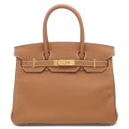 エルメス ハンドバッグ バーキン バーキン30 トゴ ブラウン ゴールド 茶 U