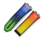 ウブロ ビックバン ウニコ 411用 ラバーバンド レインボー 純正 替え ベルト ストラップ 28mm マルチカラー メンズ 腕時計