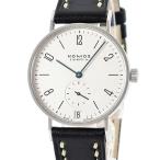 【3年保証】 ノモス タンジェント TN174W2 OH済 スモールセコンド 青針 アラビア バー シースルーバック 手巻き メンズ 腕時計