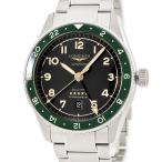 【3年保証】 ロンジン スピリット ズールータイム L3.812.4.63.6 デイト ブラック グリーン 回転ベゼル GMT 自動巻き メンズ 腕時計