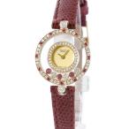 【3年保証】 ショパール ハッピーダイヤモンド 20/4191-21 K18YG無垢 純正ダイヤ&amp;ルビー ムービング クオーツ レディース 腕時計